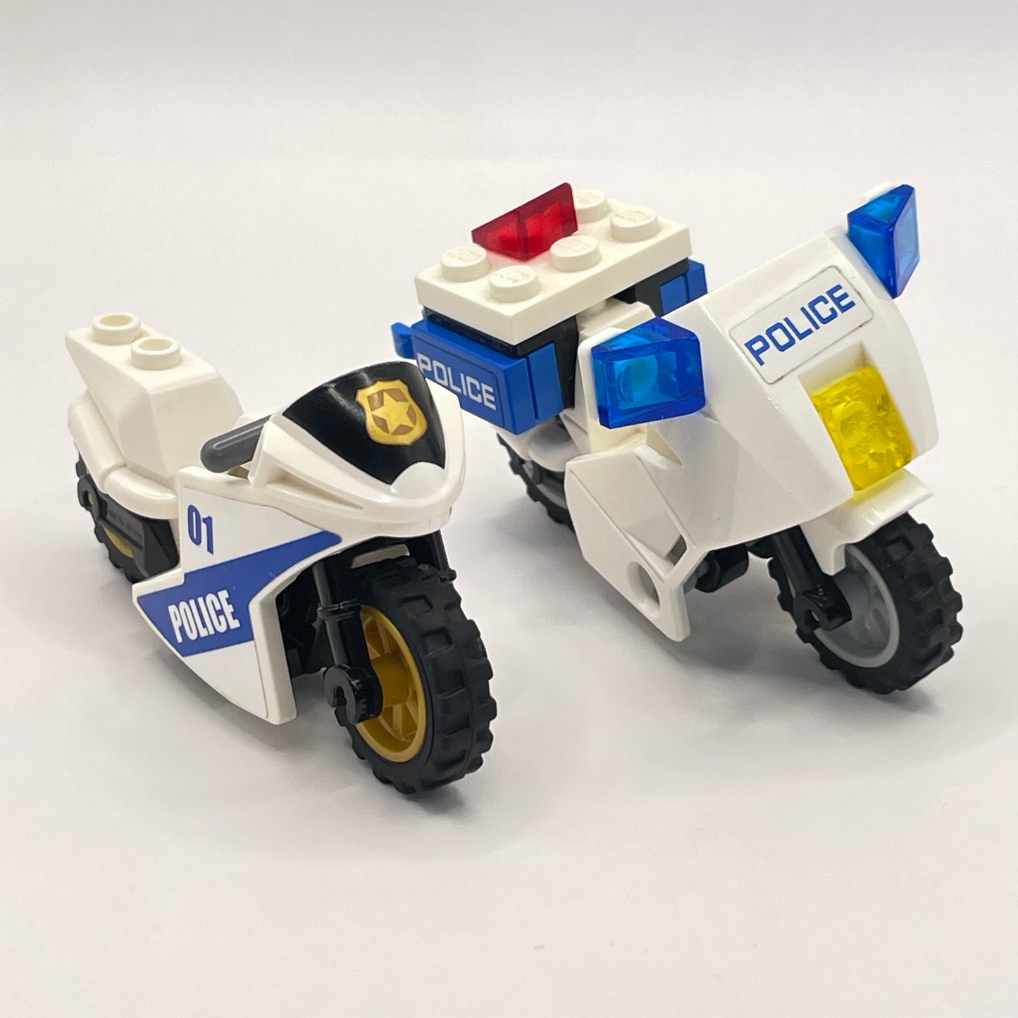 LEGO Police Motorcycle, White and Blue, 2 Pieces