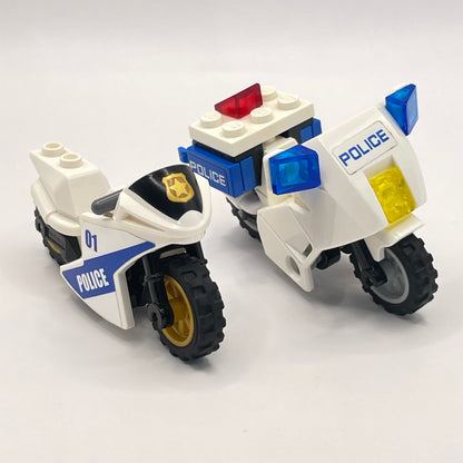 LEGO Police Motorcycle, White and Blue, 2 Pieces