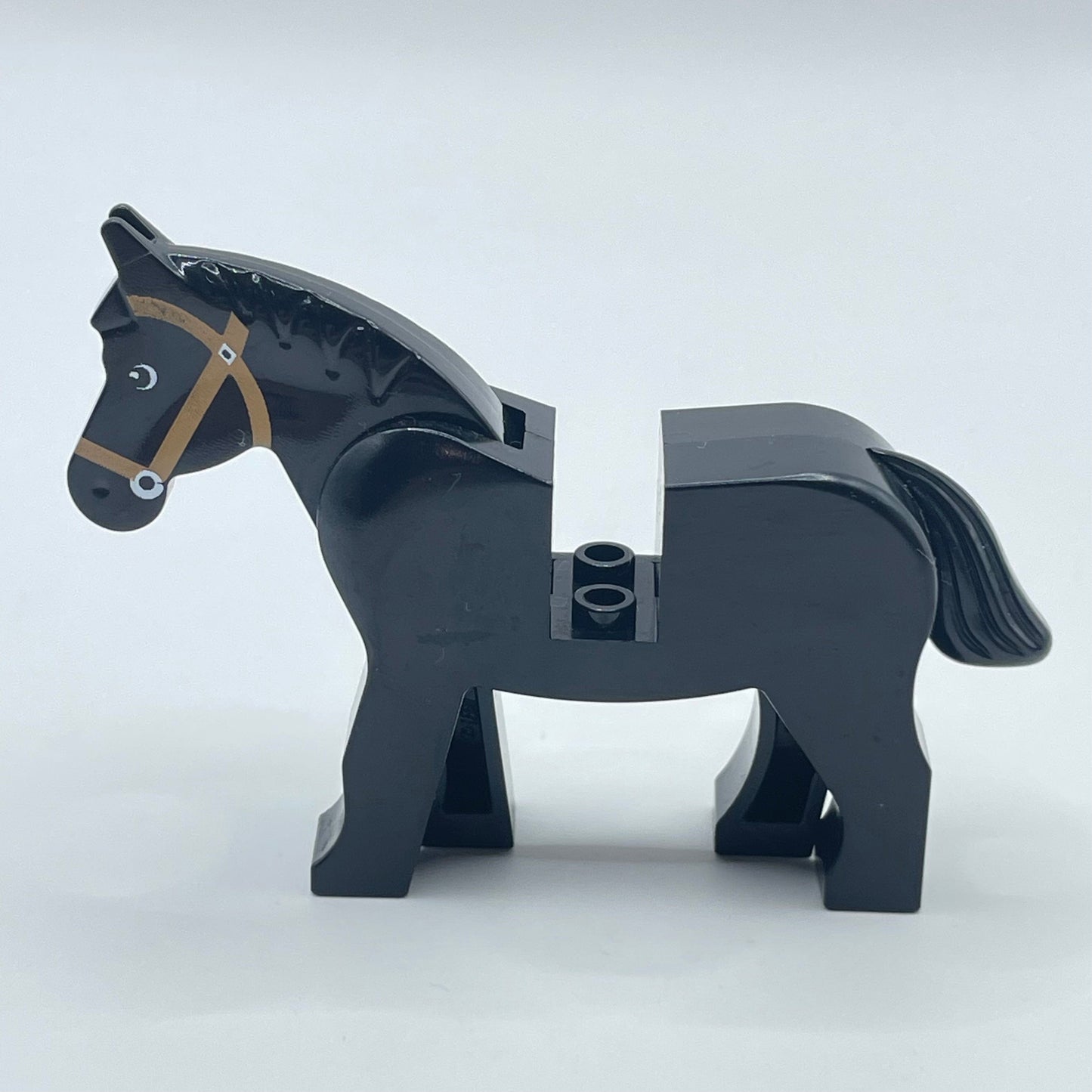 LEGO Black Horse with Black and White Eyes, Animal, Castle, Knight