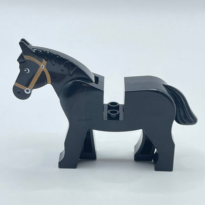 LEGO Black Horse with Black and White Eyes, Animal, Castle, Knight