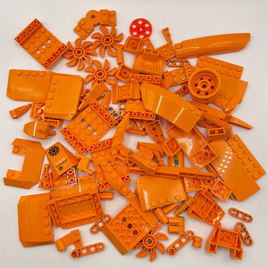 LEGO Vehicle and Technic, Orange, Approx. 140g