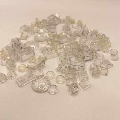LEGO Transparent Clear, Mixed Pieces, (100 Pieces)