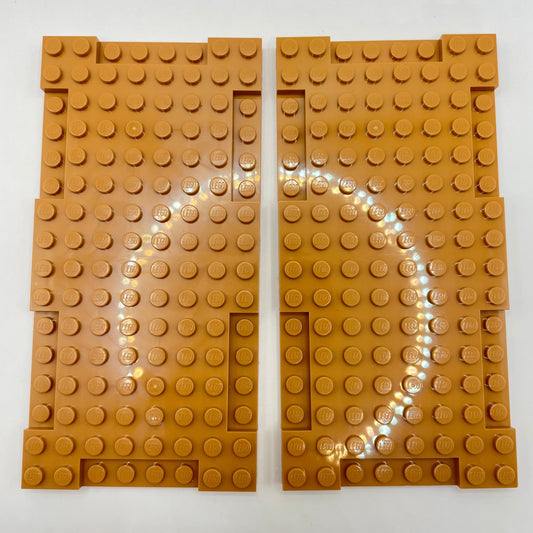 LEGO 8x16 Modified Plates, Medium Nougat, 2 Pieces,