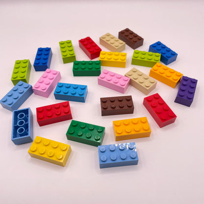 LEGO 2 x 4 Bricks, Mixed Colours, 25 Pieces