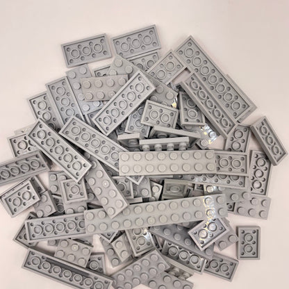 LEGO Plates 2x Wide, Light Bluish Grey, Approx. 100g