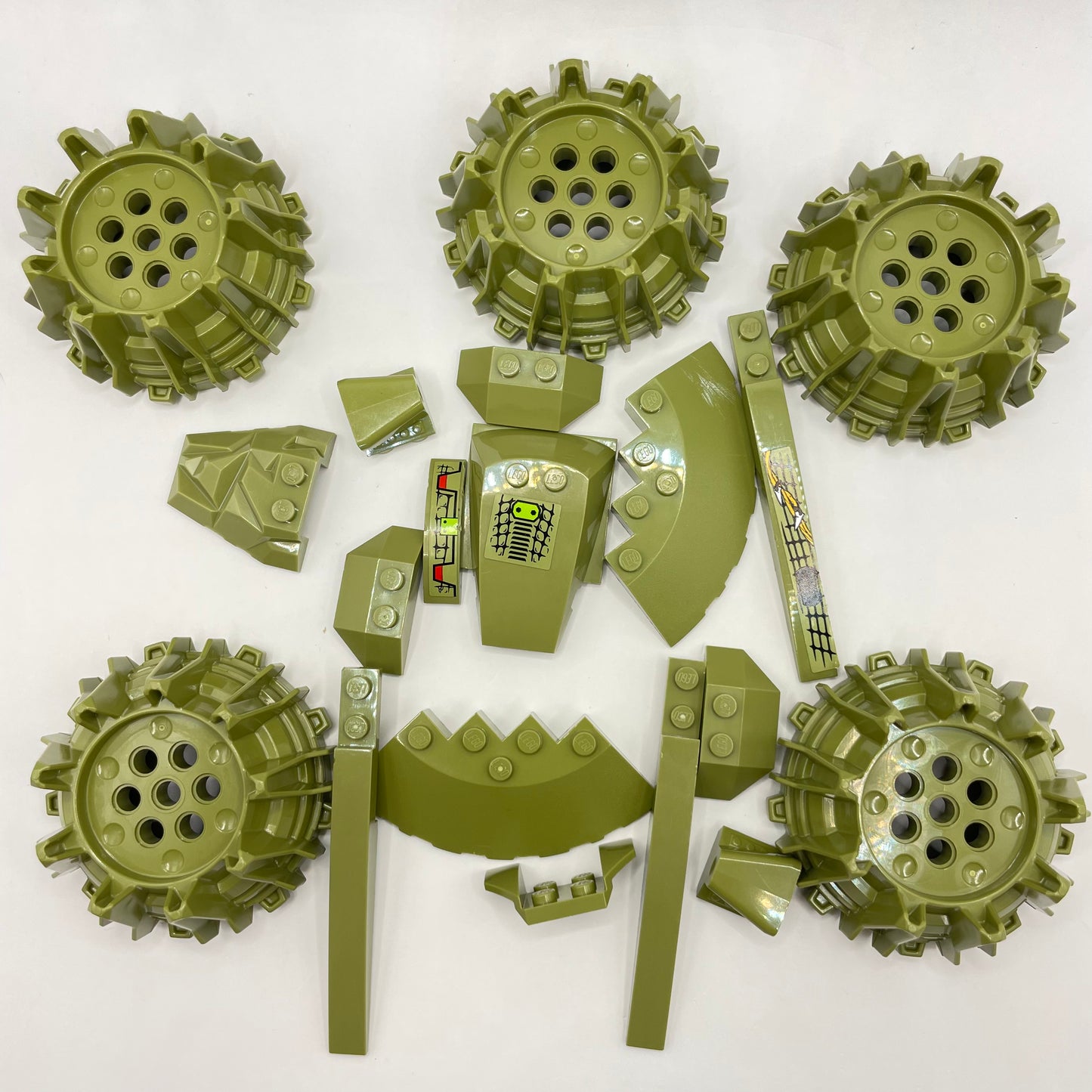 LEGO Vehicle Parts, Olive Green, Approx. 100g