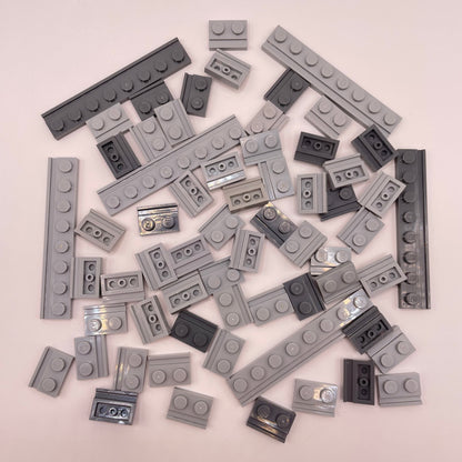 LEGO Modified Plate, Rail, Mixed Bluish Grey, Approx. 35g