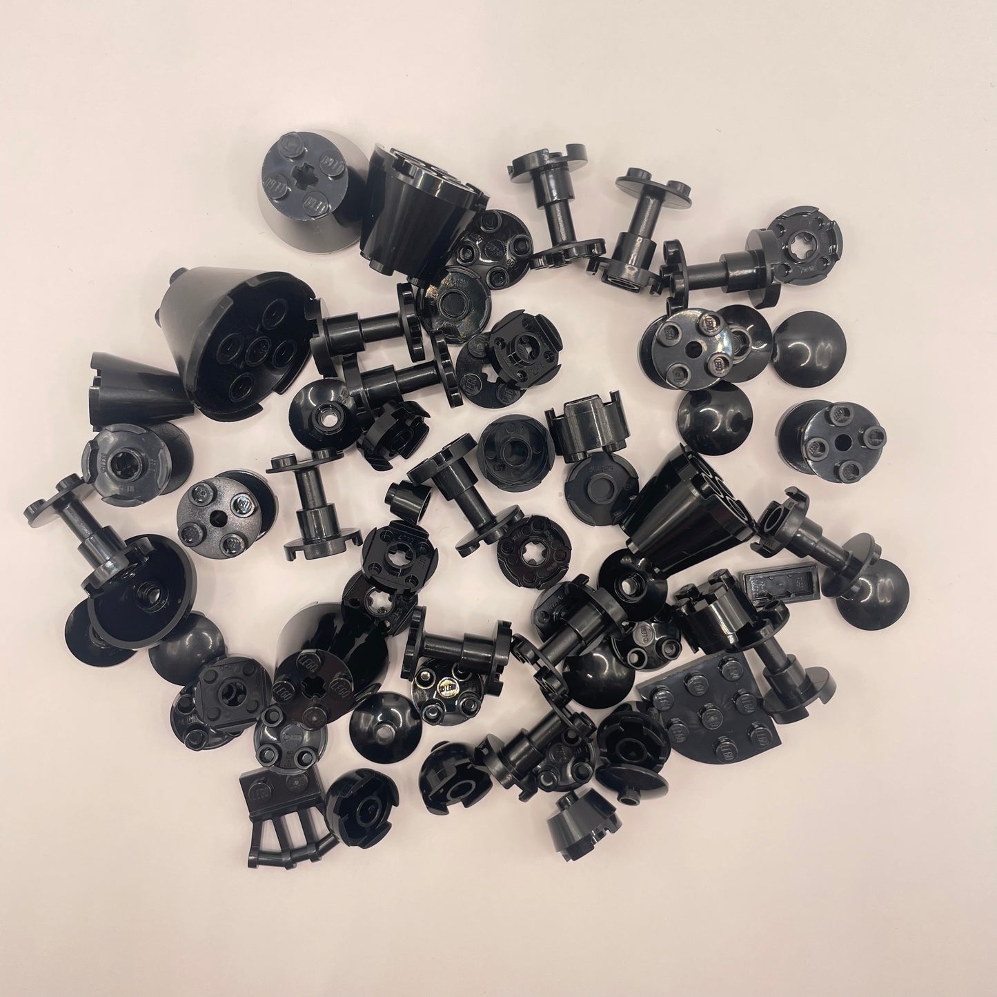 LEGO Round Pieces, Black, Approx. 50g
