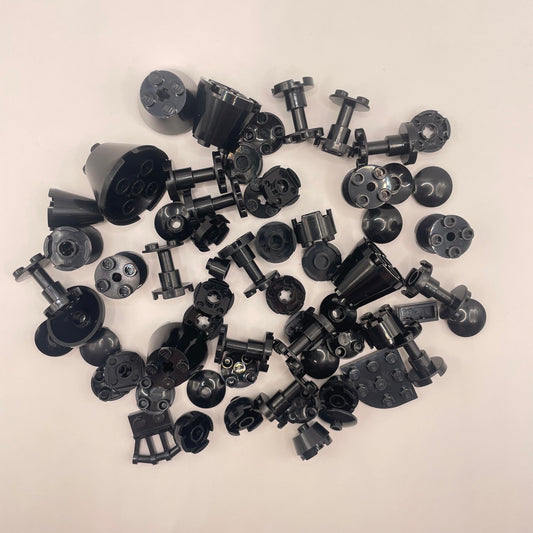 LEGO Round Pieces, Black, Approx. 50g