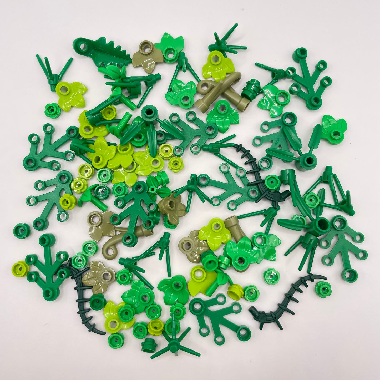 LEGO Small Plant Pack, Green Flowers, Stems, Leaves, 100 Pieces