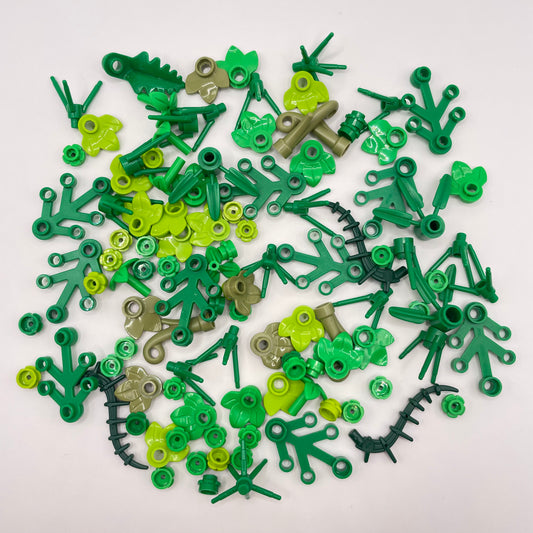LEGO Small Plant Pack, Green Flowers, Stems, Leaves, 100 Pieces