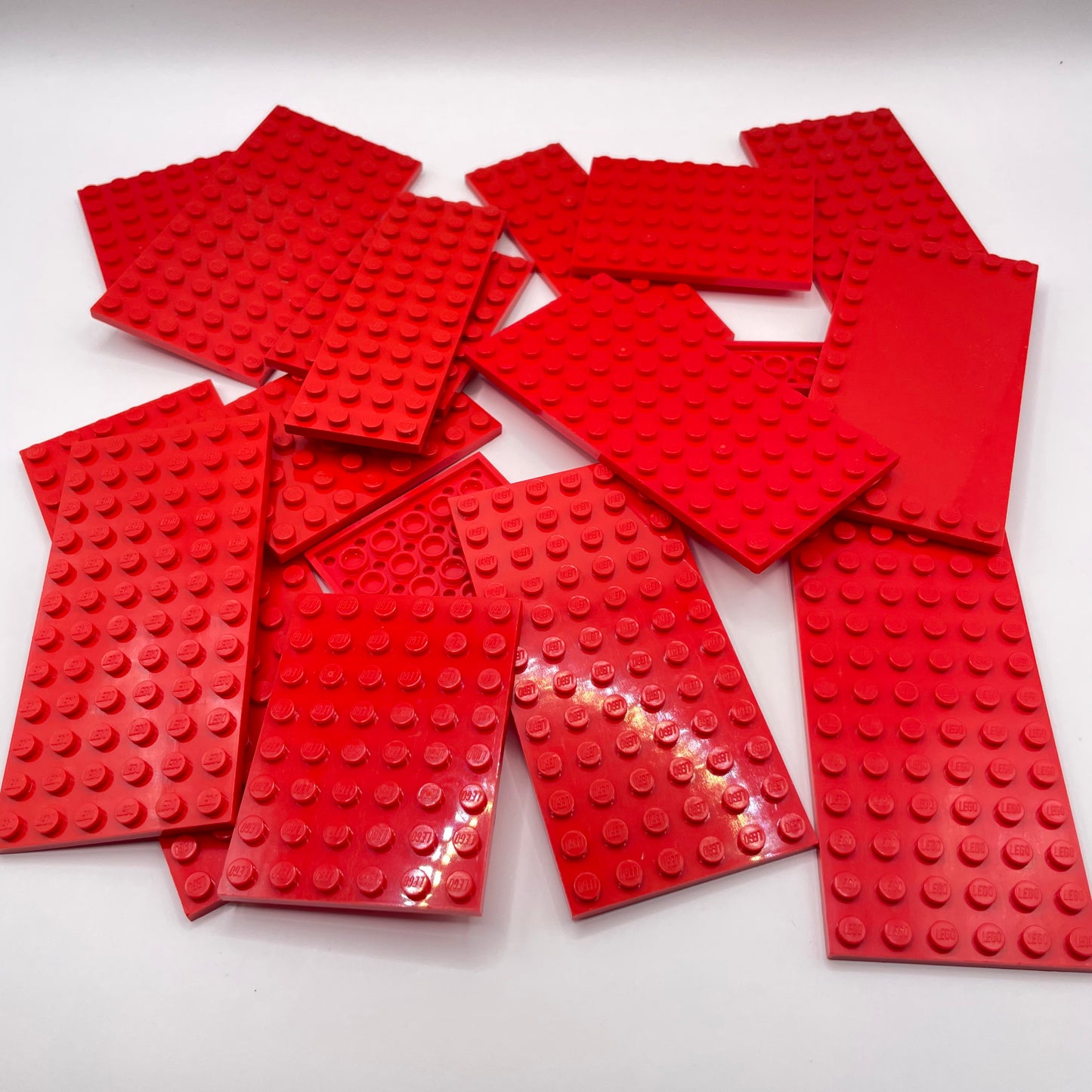 LEGO Medium Plates, Red, Approx. 140g