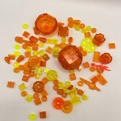 LEGO Yellow and Orange Transparent, Mixed Pieces, 100 Pieces