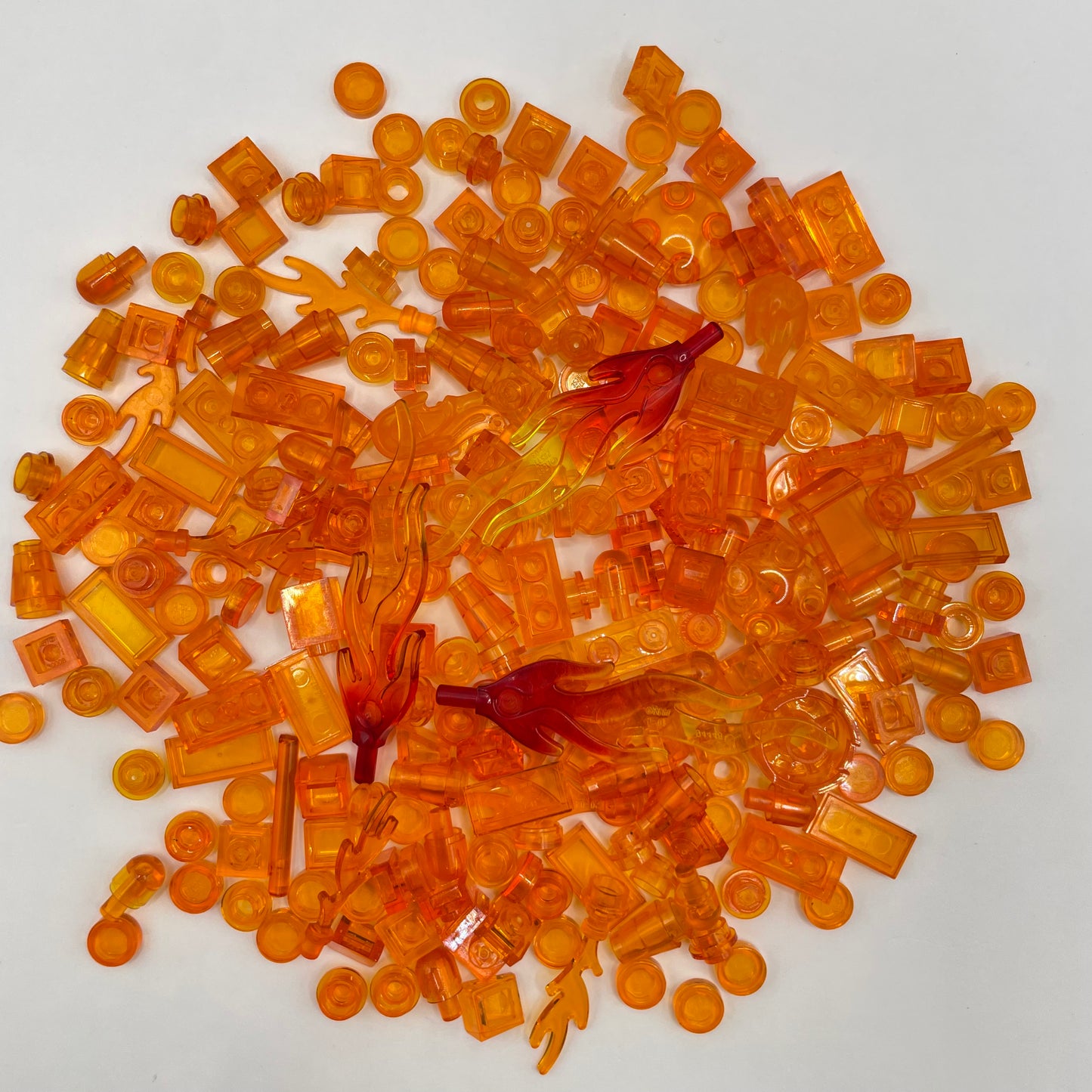 LEGO Transparent Orange, Mixed Pieces, Approx. 50g