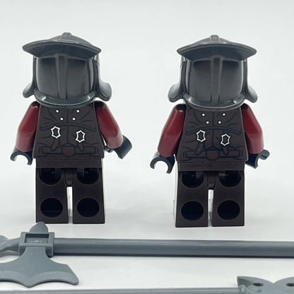 LEGO Uruk-Hai with Helmet and Weapon, Lord of the Rings, Minifigure (lor007) (Pack of 2) Torso Cracked)