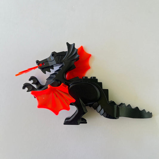 LEGO Classic Black Dragon with Trans Neon Orange Wings and Flame, Castle