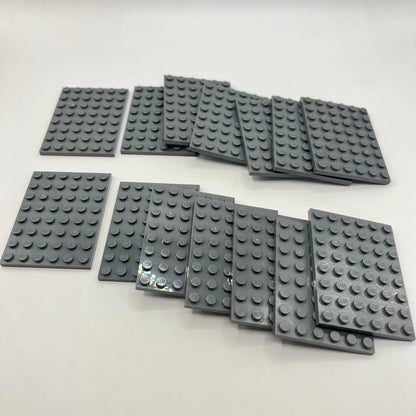 LEGO Plates 6x8, Dark Bluish Grey, 15 pieces