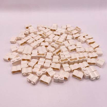 LEGO White Log Profile Bricks 1x2 (100 Pieces)