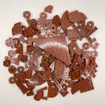 LEGO Round And Wings Plates, Reddish Brown, Approx. 85g