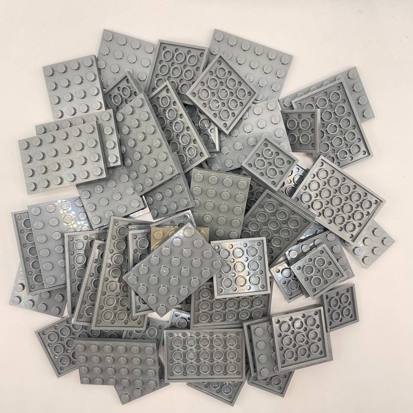 LEGO  Plates, Medium, Dark Bluish Grey, Approx. 150g