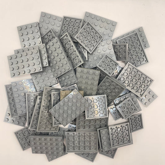 LEGO  Plates, Medium, Dark Bluish Grey, Approx. 150g