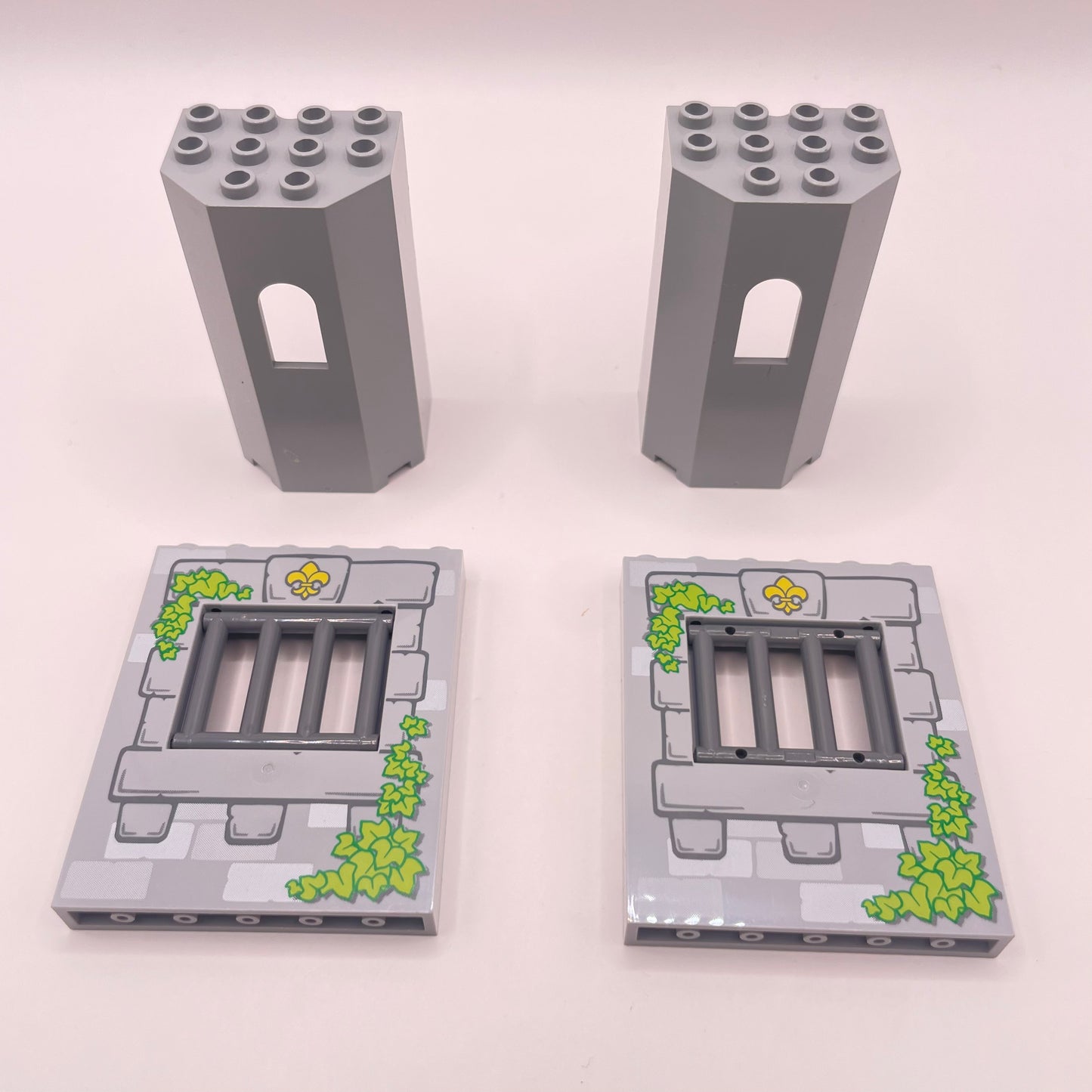 LEGO Castle Building Pieces, Light Bluish Grey, 4 Pieces