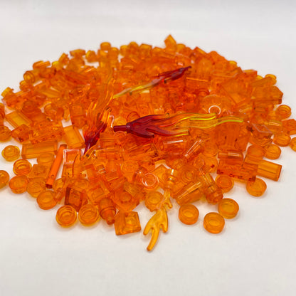 LEGO Transparent Orange, Mixed Pieces, Approx. 50g