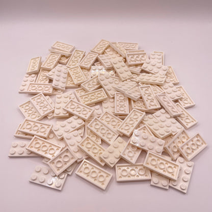 LEGO Brick, 2x4 Wide,  Plates, White, Approx. 110g