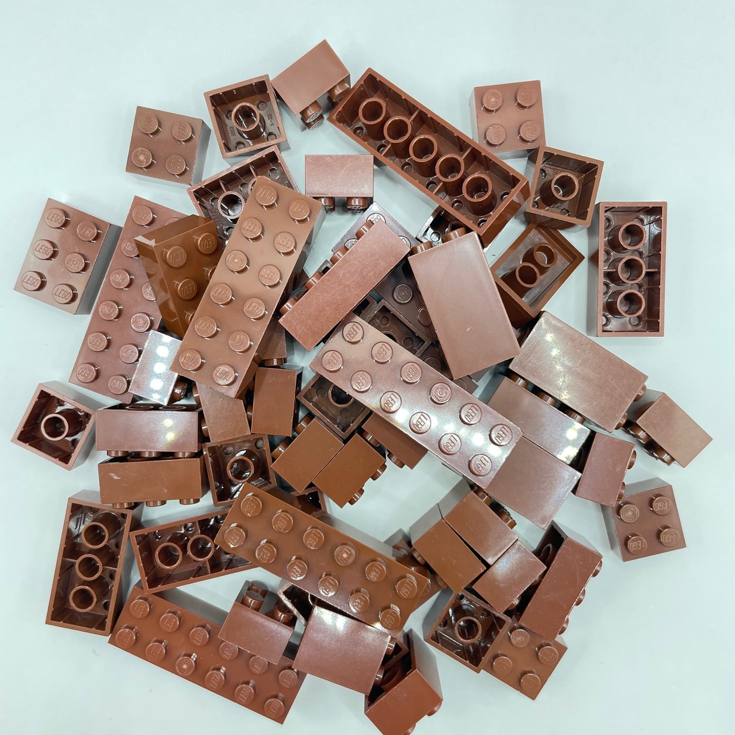LEGO Bricks, 2x Wide , Reddish Brown, Approx. 100g