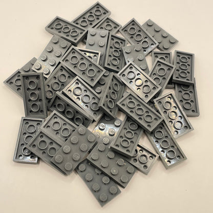 LEGO Plates, 2x4, Dark Bluish Grey, 40 Pieces