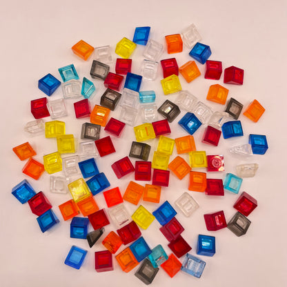 LEGO Mixed Colours, Transparent, Cheese Slopes, (100 Pieces)
