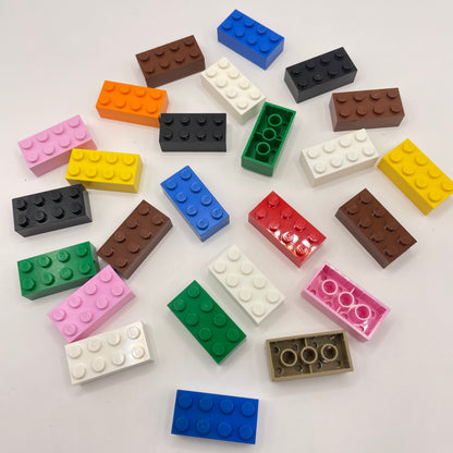 LEGO 2 x 4 Bricks, Mixed Colours, 25 Pieces