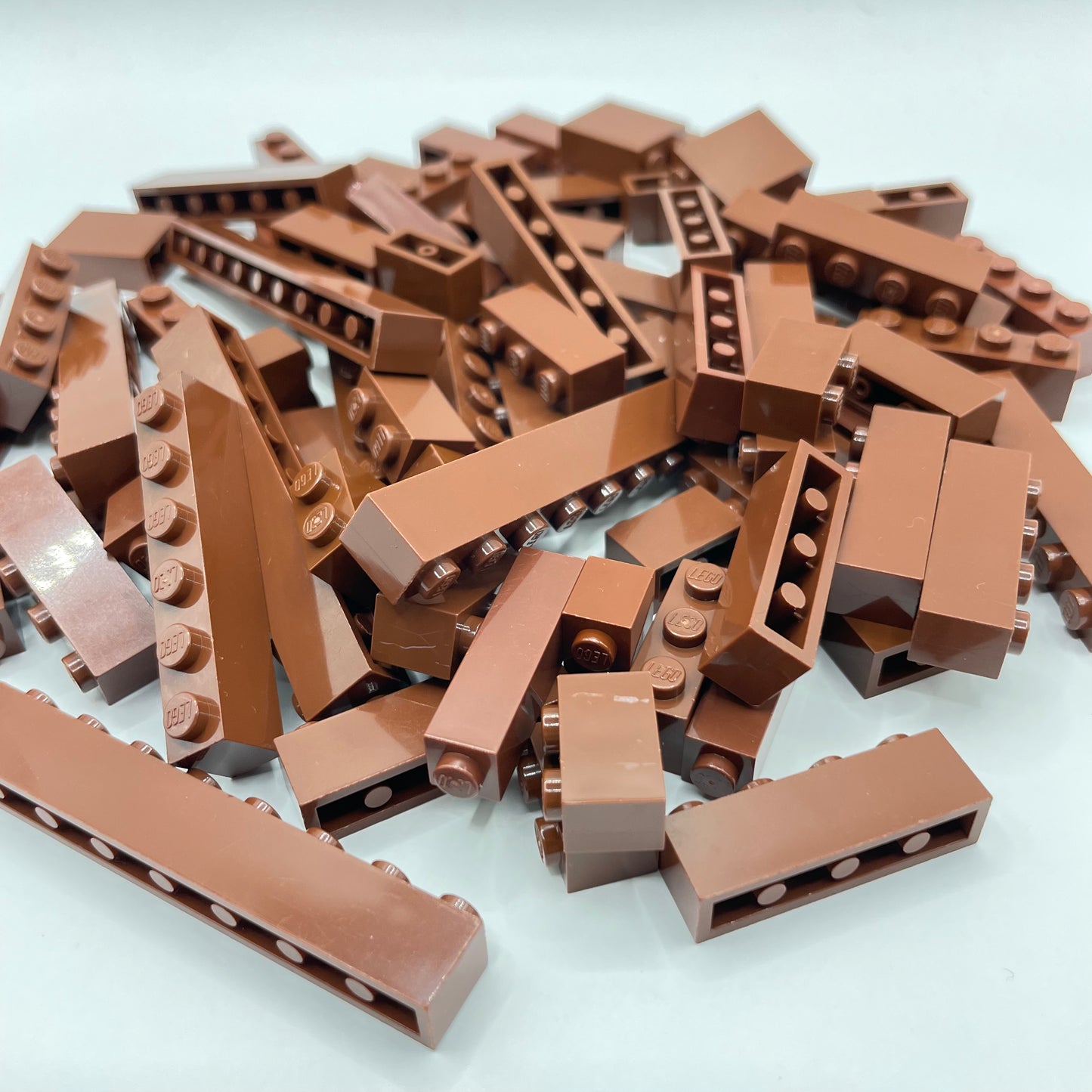 LEGO Bricks, 1x Wide, Reddish Brown, 90g