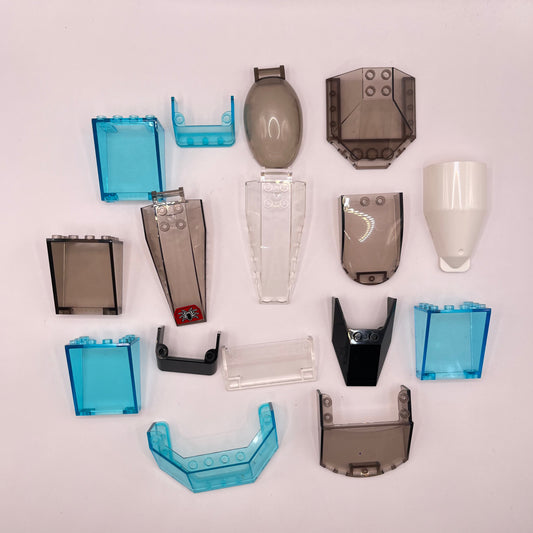 LEGO Windscreens, Mixed Colours, Vehicle Pieces, 15 Pieces
