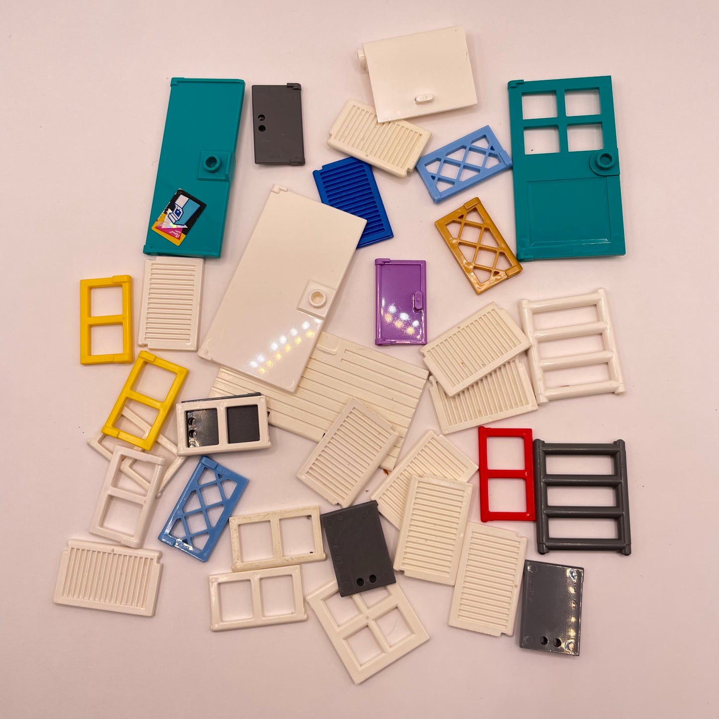 LEGO Inserts, Doors, Windows, Mixed Colours, Building Pieces, 20 Pieces