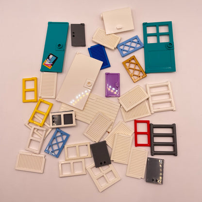 LEGO Inserts, Doors, Windows, Mixed Colours, Building Pieces, 20 Pieces