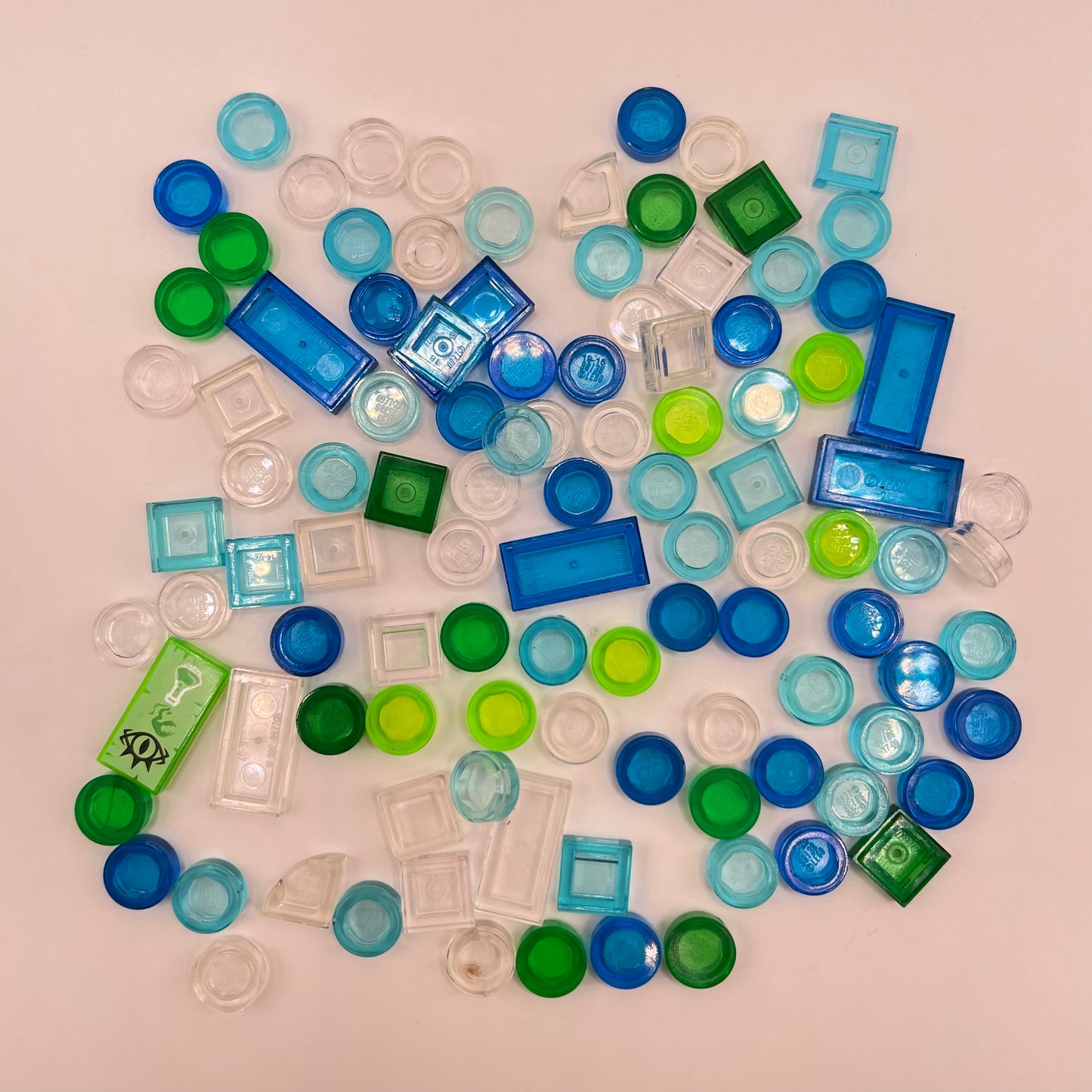 LEGO  Water, Transparent, Tiles, (100 Pieces)