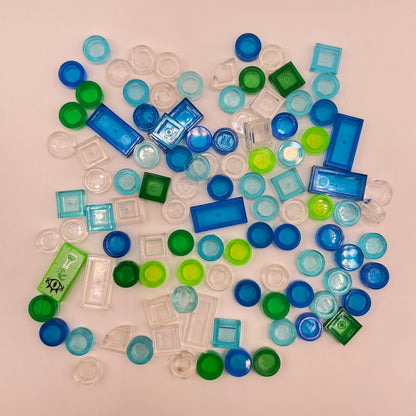 LEGO  Water, Transparent, Tiles, (100 Pieces)