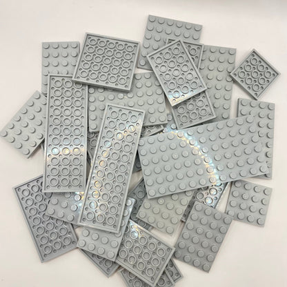 LEGO Light Bluish Grey, Medium Plates, Approx. 110g