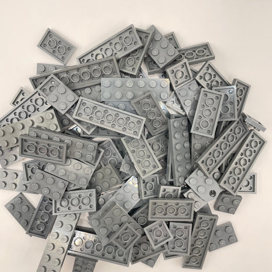 LEGO Plates 2x Wide, Dark Bluish Grey, Approx. 110g