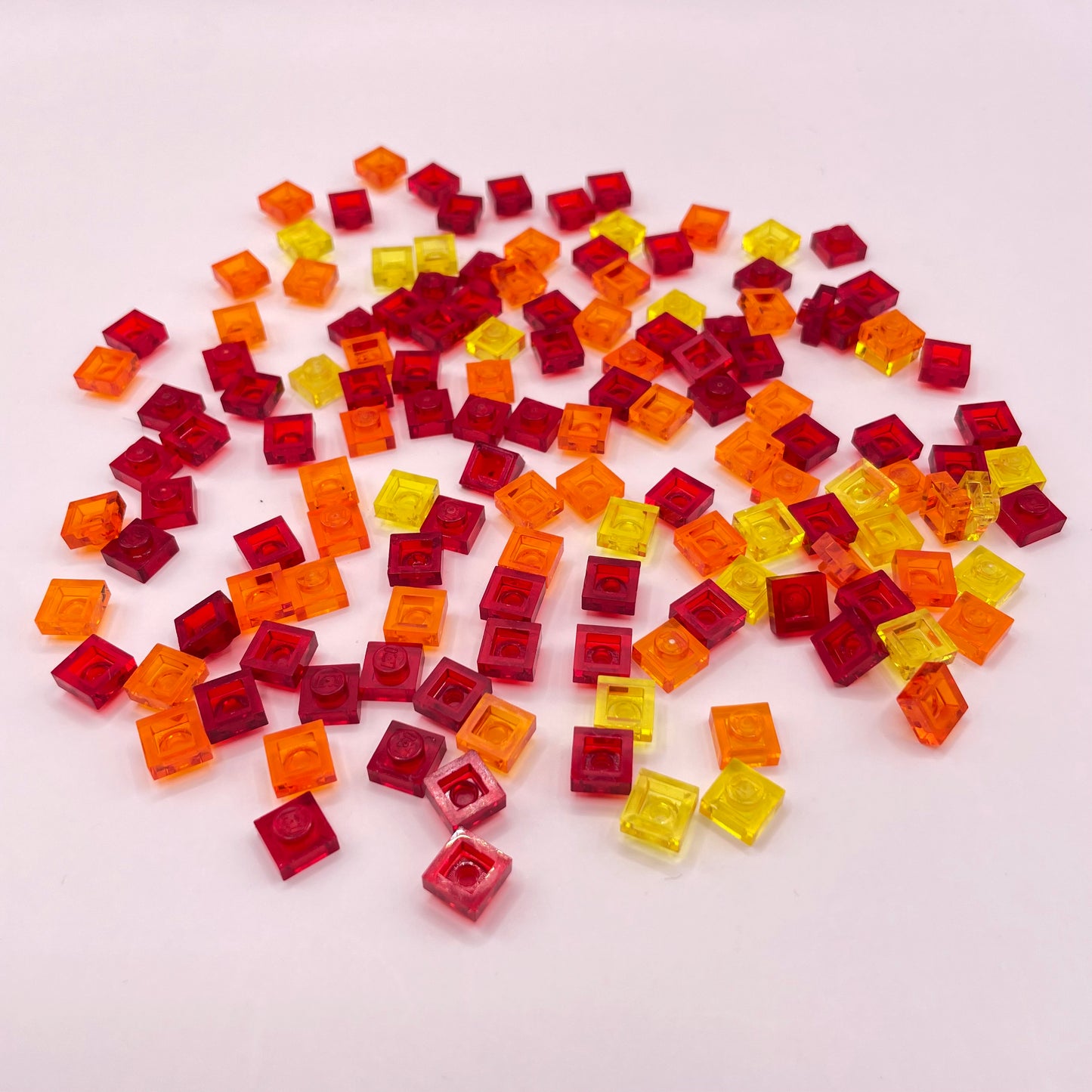 LEGO Square Plates 1x1, Transparent, Sunset Blend, 130 Pieces