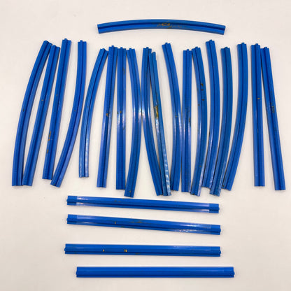 LEGO Rail, Vintage, Blue, 4.5V Train Track, 23 Pieces, some marks
