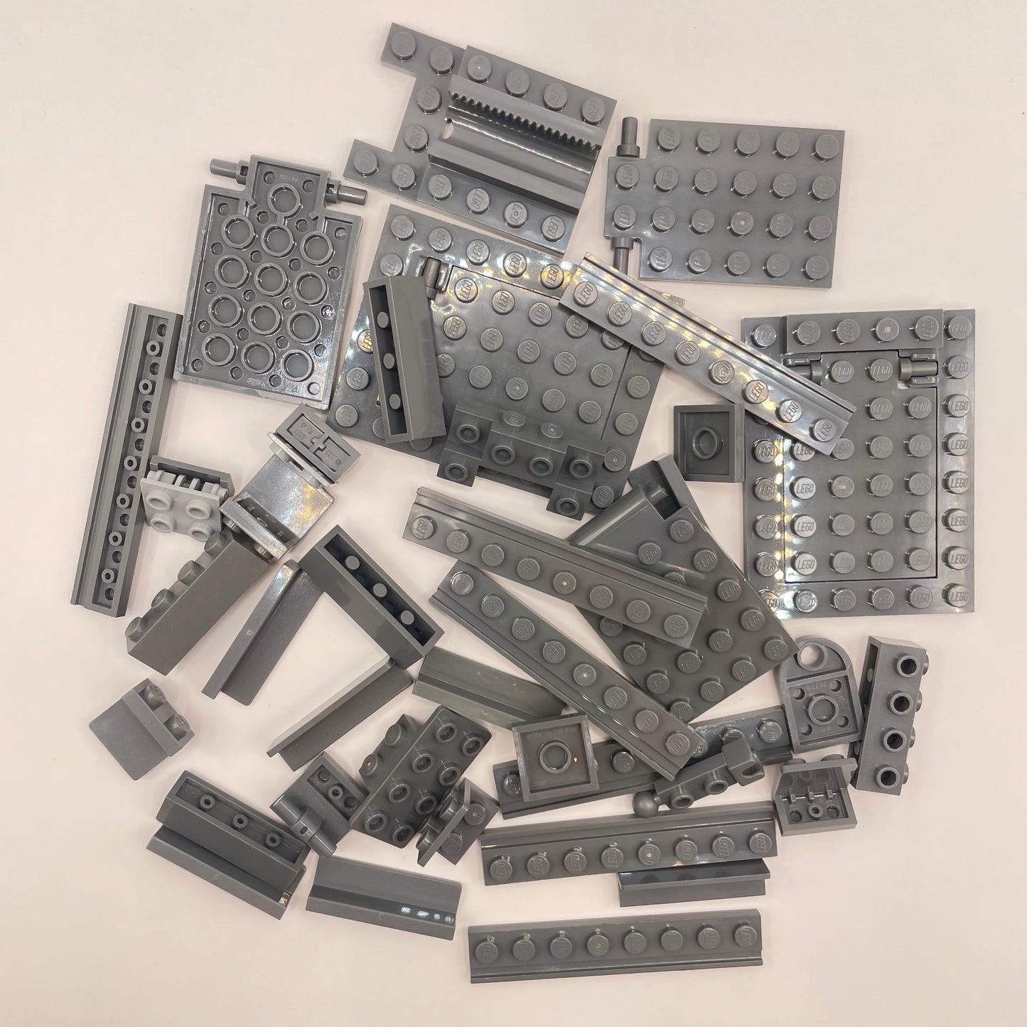 LEGO  Rails ,Panels ,SNOT. Building, Dark Bluish Grey, Approx.70g