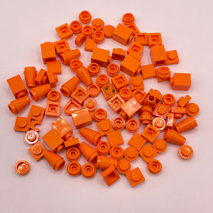 LEGO Greebling, Orange, 100 Pieces