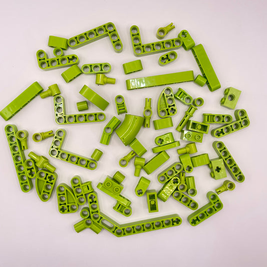 LEGO Technic Pieces, Lime, Approx. 50g
