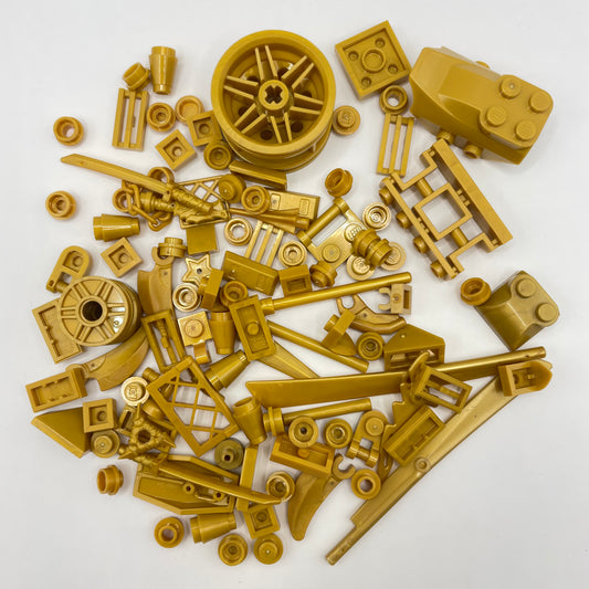 LEGO Mixed Pieces, Pearl Gold, 100 Pieces