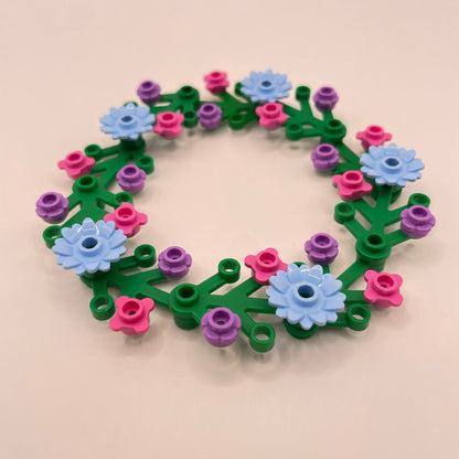 LEGO Mini Christmas Wreath Bundle, Blue Sunflower with Purple and Pink Flowers, 39 Pieces