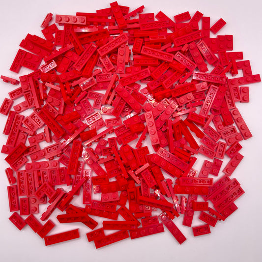 LEGO  Plates, 1x Wide, short, Red, Approx. 150g