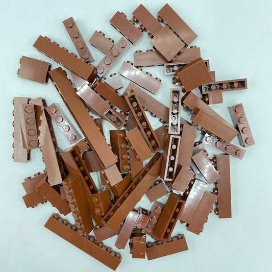 LEGO Bricks, 1x Wide, Reddish Brown, 90g
