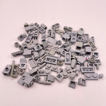 LEGO Greebling, Mixed Light Grey, 100 Pieces